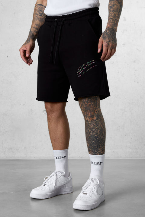 BLACK HIGH STANDARD SIGNATURE SWEATSHORTS
