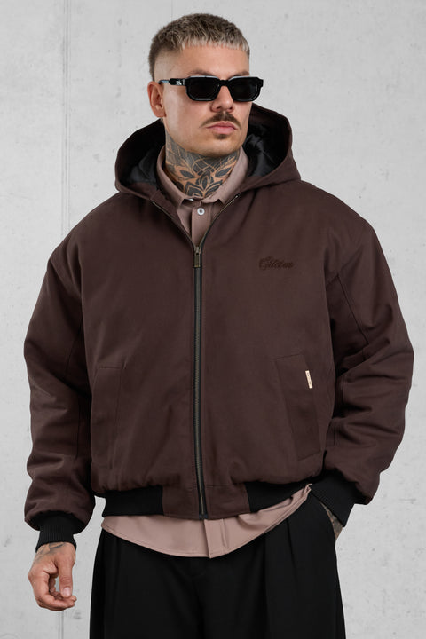 DARKBROWN CANVAS JACKET