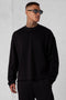 BLACK APPLIQUÉ DISTRESSED OVERSIZED SWEATER