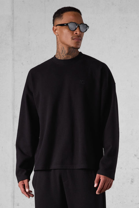 BLACK COMFY OVERSIZED SWEATER