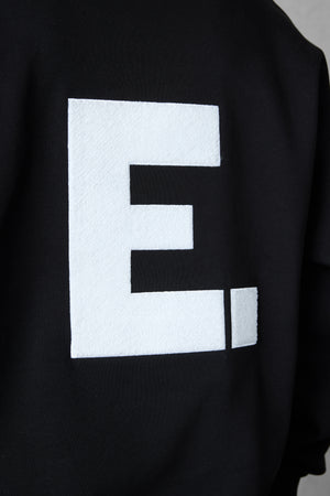 BLACK E. STATEMENT OVERSIZED HALFZIP SWEATER