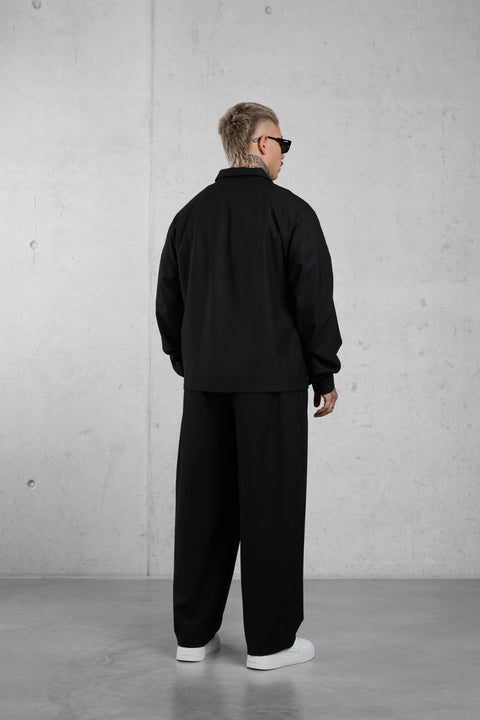 BLACK ICON ZIP OVERSHIRT