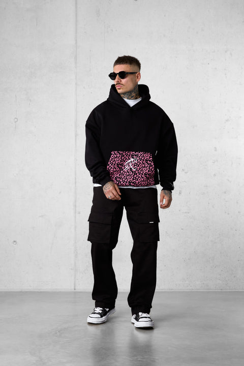 BLACK LEO AESTHETICS OVERSIZED HOODIE