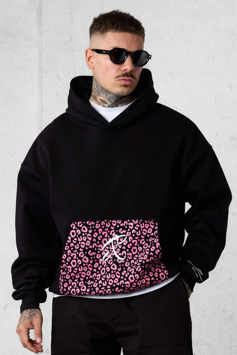 BLACK LEO AESTHETICS OVERSIZED HOODIE