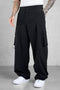 BLACK NYLON TRACKPANTS