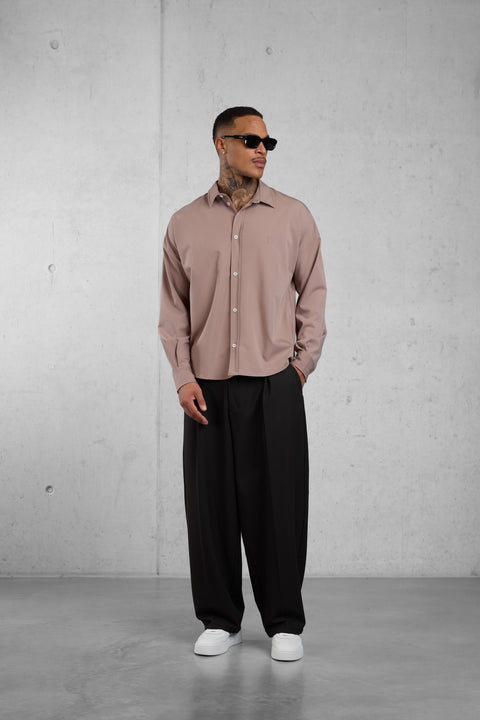 BROWN BARREL PANTS