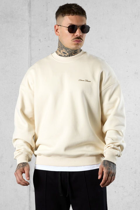 BEIGE FINESSE OVERSIZED SWEATER