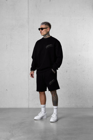 BLACK HIGH STANDARD SIGNATURE OVERSIZED SWEATER