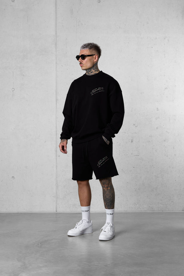 BLACK HIGH STANDARD SIGNATURE OVERSIZED SWEATER