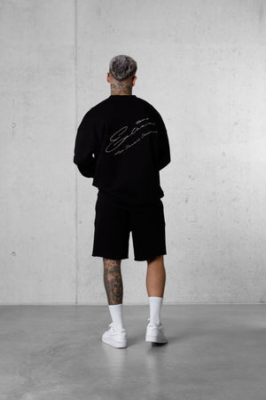 BLACK HIGH STANDARD SIGNATURE OVERSIZED SWEATER