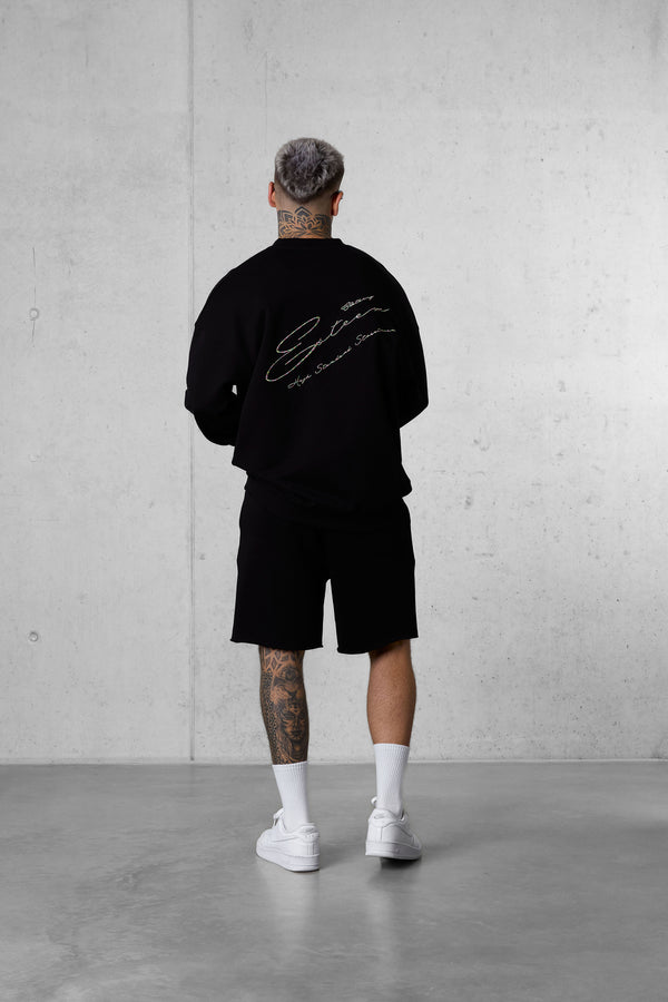 BLACK HIGH STANDARD SIGNATURE OVERSIZED SWEATER