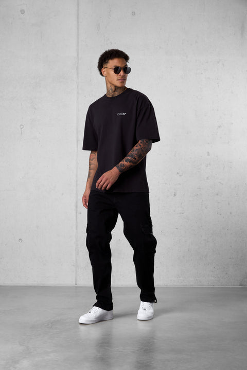 BLACK DISCREET OVERSIZED TEE