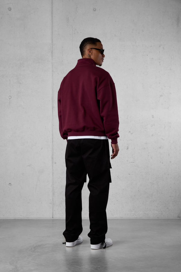 CABERNET SIGNATURE OVERSIZED HALFZIP SWEATER