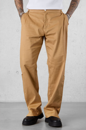 CAMEL SLIT CHINO PANTS