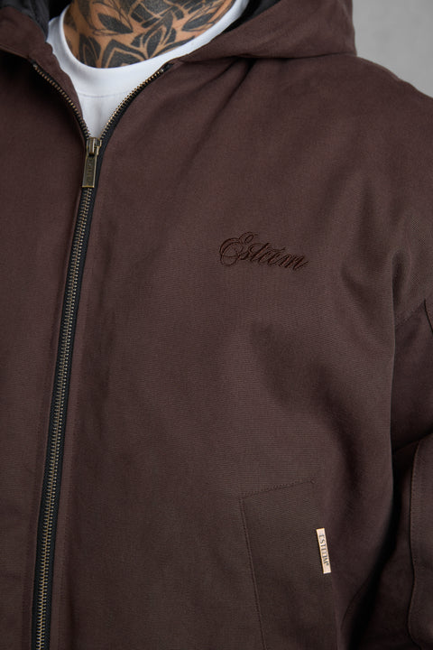 DARKBROWN CANVAS JACKET