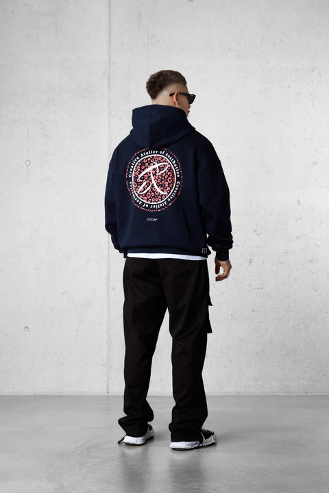 DARKSAPPHIRE LEO AESTHETICS OVERSIZED ZIP HOODIE