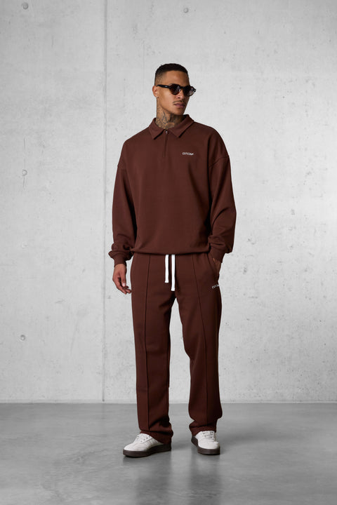 DOWNTOWNBROWN ESSENTIAL OVERSIZED HALFZIP SWEATER