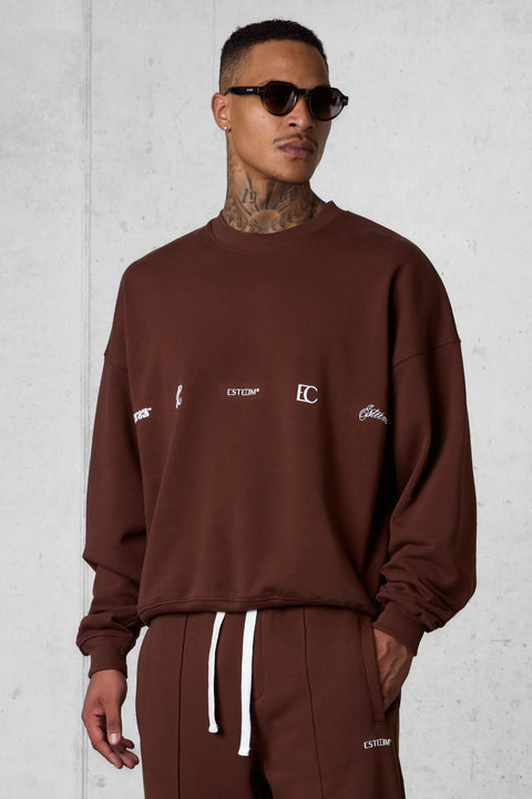 DOWNTOWNBROWN LOGOS OVERSIZED SWEATER