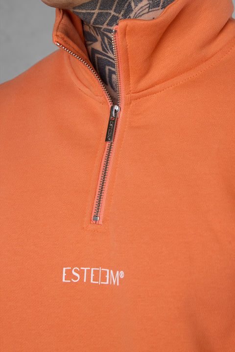 DUSTYORANGE DISCREET OVERSIZED HALFZIP SWEATER