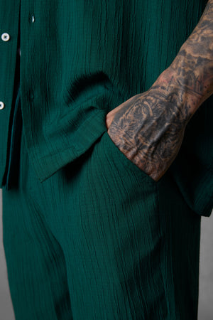 DARKGREEN STRIPED SHORTS