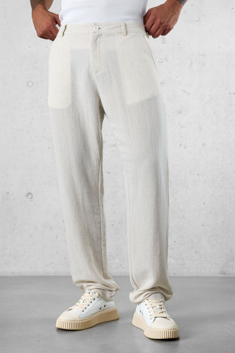 ECRU LINEN PANTS