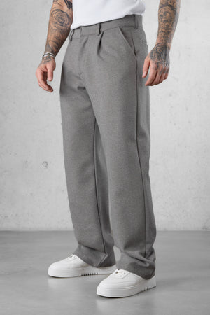 GREIGE WIDE TAILORED PANTS