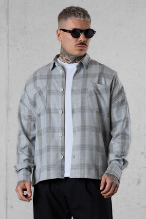GREYBLUE PLAID OVERSIZED SHIRT