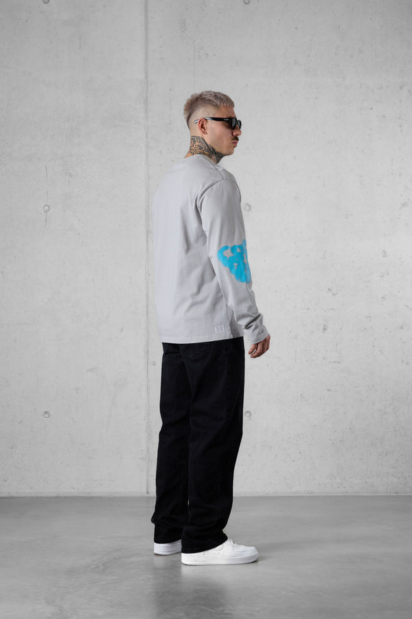 GREY ICED BLURRED HEARTS LONGSLEEVE