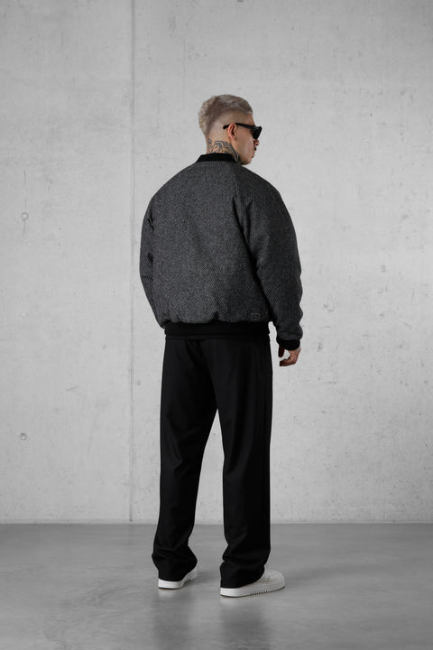 GREY SHADOW BOMBER JACKET