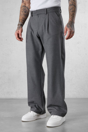 GREY WIDE TAILORED PANTS