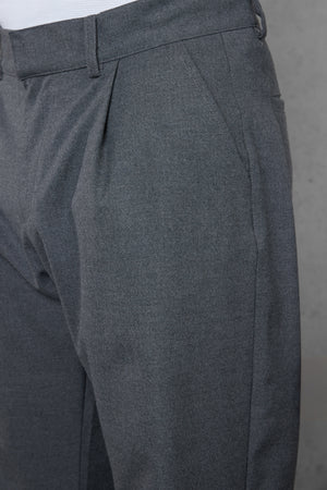 GREY WIDE TAILORED PANTS