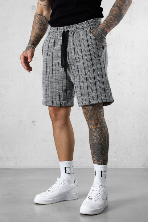 GREY STRIPED JACQUARD SHORTS