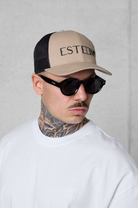 KHAKI/BLACK TRUCKERCAP
