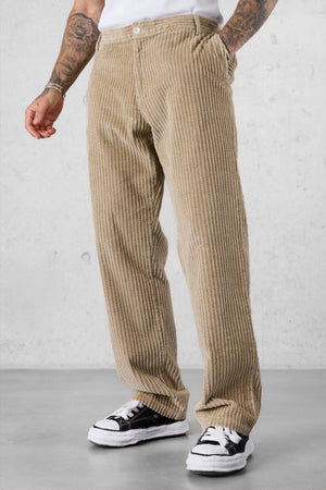LIGHTBROWN CORD LOOSE PANTS