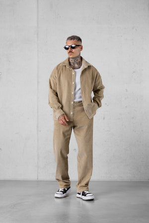 LIGHTBROWN CORD LOOSE PANTS