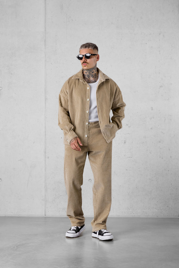 LIGHTBROWN CORD LOOSE PANTS