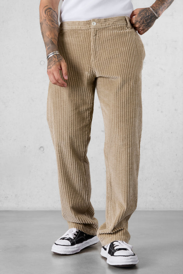 LIGHTBROWN CORD LOOSE PANTS