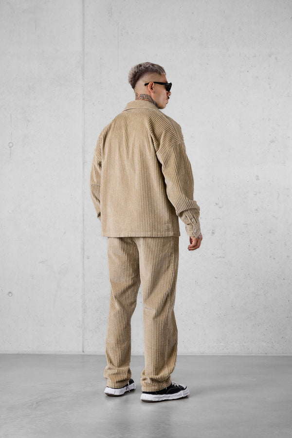 LIGHTBROWN CORD LOOSE PANTS