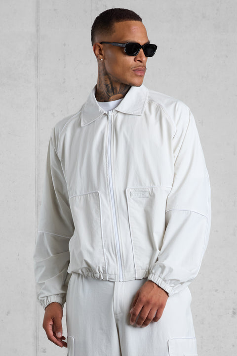 LIGHTGREY NYLON TRACKJACKET