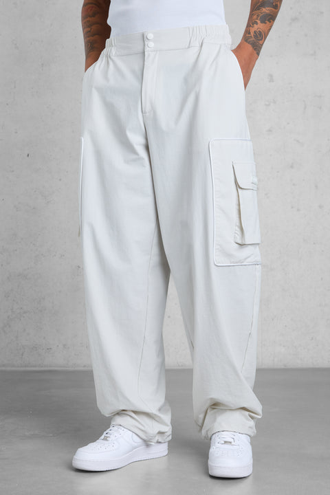 LIGHTGREY NYLON TRACKPANTS