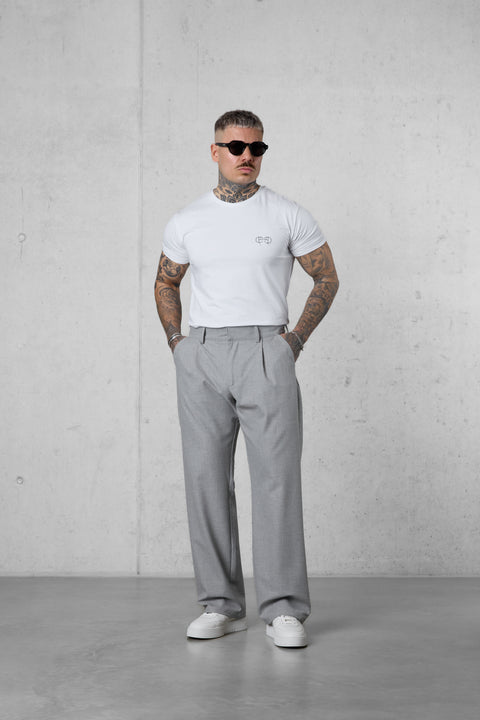LIGHTGREY WIDE TAILORED PANTS