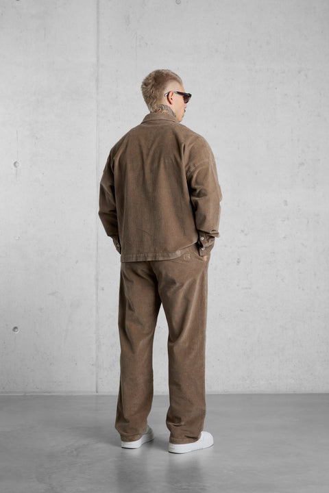 MOCHA CORD OVERSIZED SHIRT