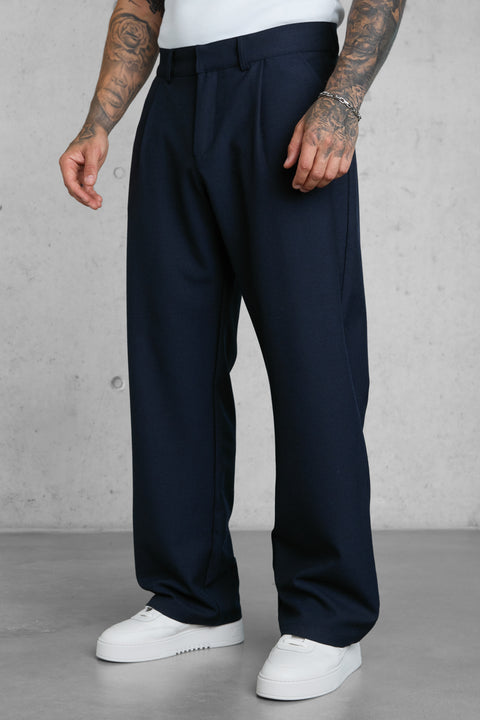 NAVY WIDE TAILORED PANTS