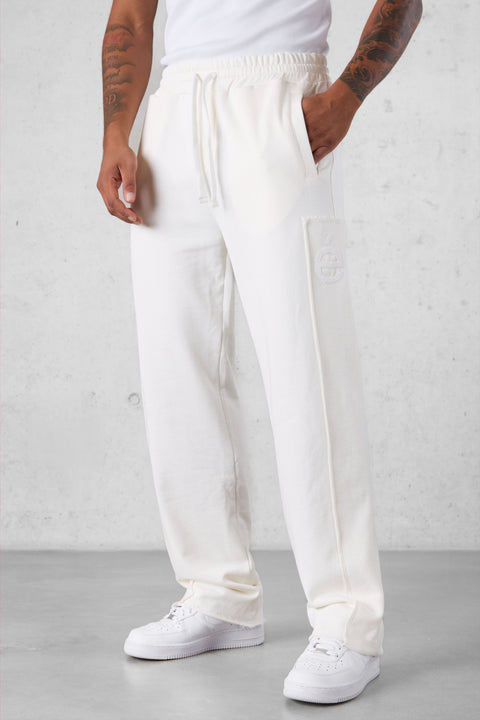 OFFWHITE APPLIQUÉ DISTRESSED LOOSE SWEATPANTS
