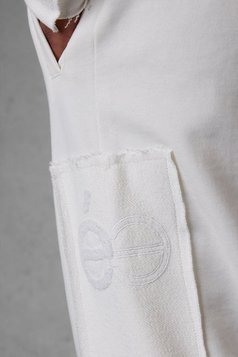 OFFWHITE APPLIQUÉ DISTRESSED LOOSE SWEATPANTS