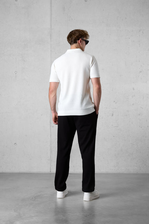 OFFWHITE KNIT POLOSHIRT