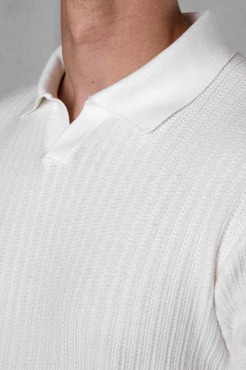 OFFWHITE KNIT POLOSHIRT