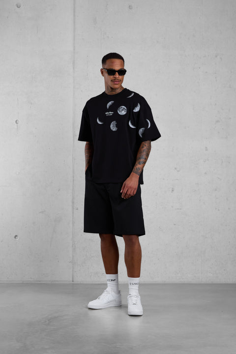 BLACK SILENT MOTION MOON OVERSIZED TEE