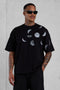 BLACK SILENT MOTION MOON OVERSIZED TEE