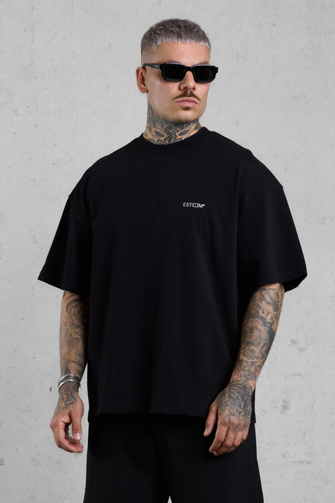 BLACK LOW SUN HOURS OVERSIZED TEE